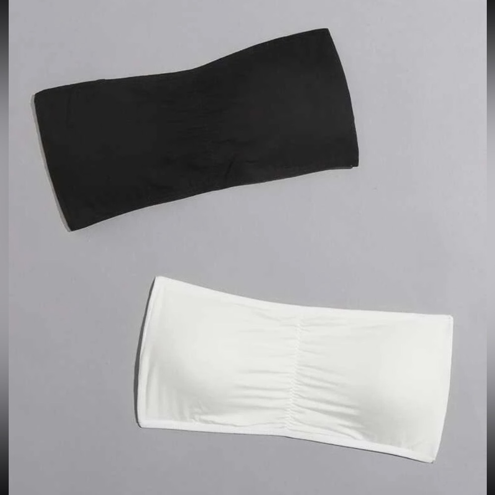 2 Pack , Adjustable , Black And White Strapless Bra